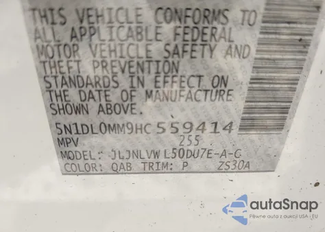 2017 Infiniti Qx60 из США, поврежденный, VIN 5N1DL0MM9HC559414